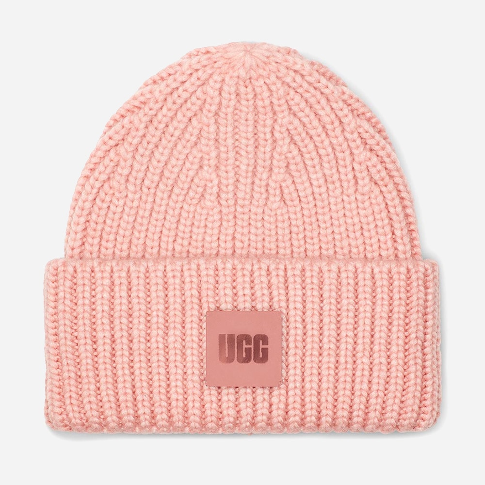 W Chunky Rib Beanie Pink Cloud