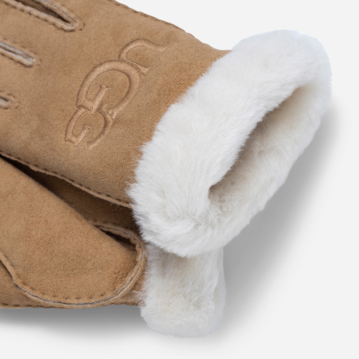 W Sheepskin Emb Glv - Chestnut