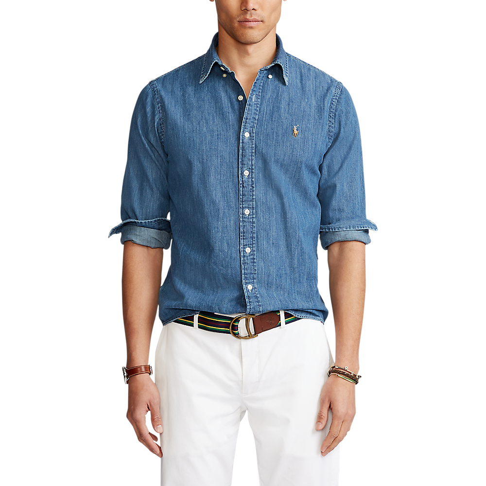 Custom Fit Denim Shirt - Dark Wash
